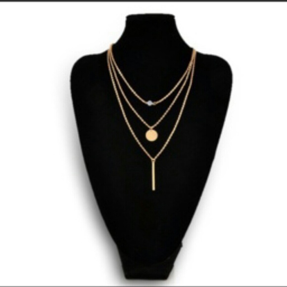 Gold 3 Layer Necklace - Picture 2 of 2